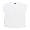 lily morgan Women's Plus Solid Top with Coconut Buttons