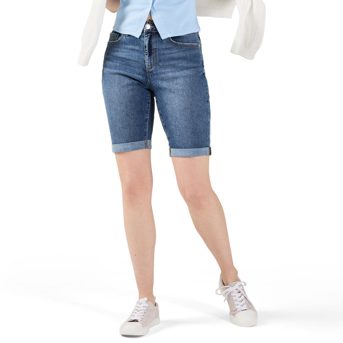 Bermuda en denim à revers Doux confort mySTYLE pour femmes