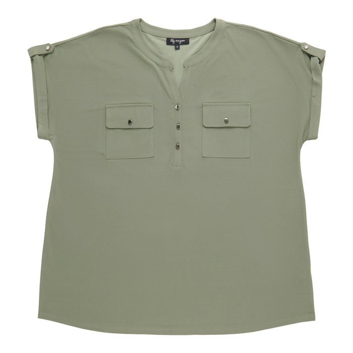 lily morgan Women's Plus Cap Sleeve Top