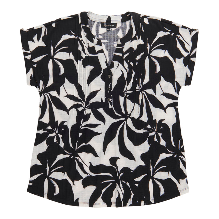 lily morgan Women's Printed Pintuck Top
