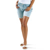 mySTYLE Women's Seaside Ripped Dad Denim Shorts
