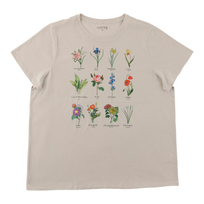 mySTYLE Women's Plus Spring Floral Tee