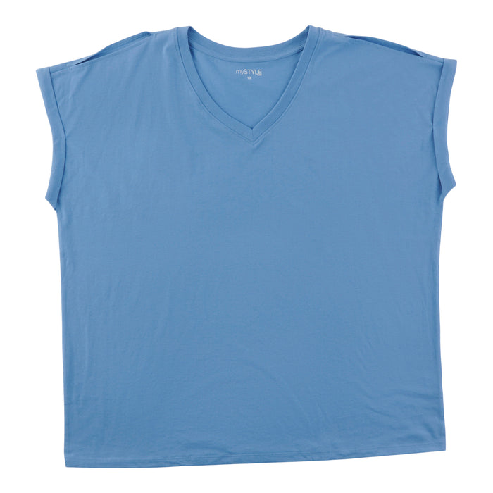 mySTYLE Women's Plus Cold Shoulder T-Shirt