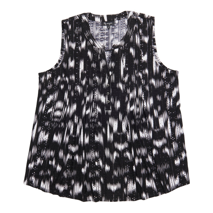 lily morgan Women's Plus Printed Pintuck Camisole