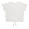 mySTYLE Women's Plus Rolled Sleeves Tie Front T-Shirt
