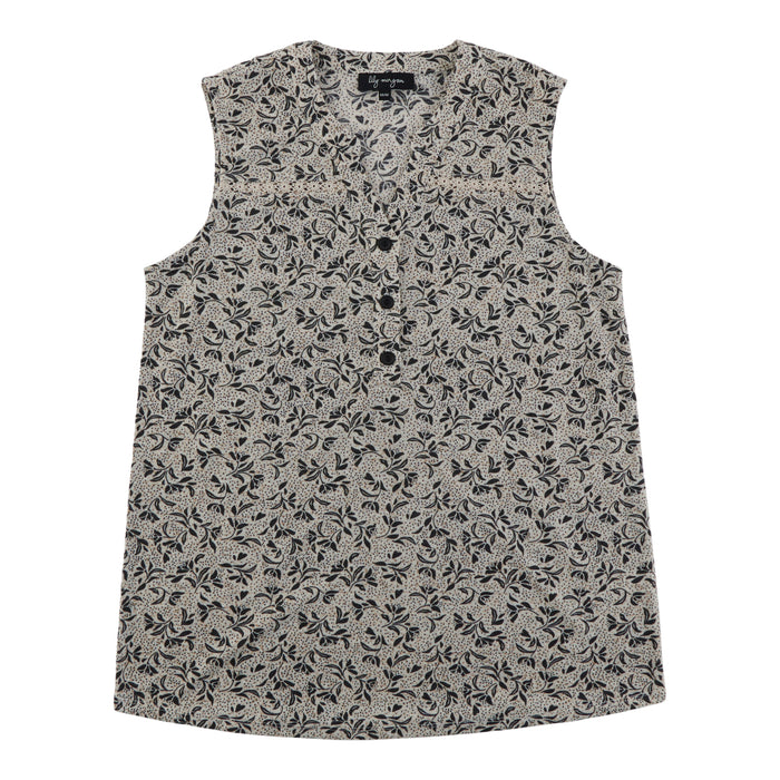 Camisole imprimée avec garniture en dentelle lily morgan pour femmes