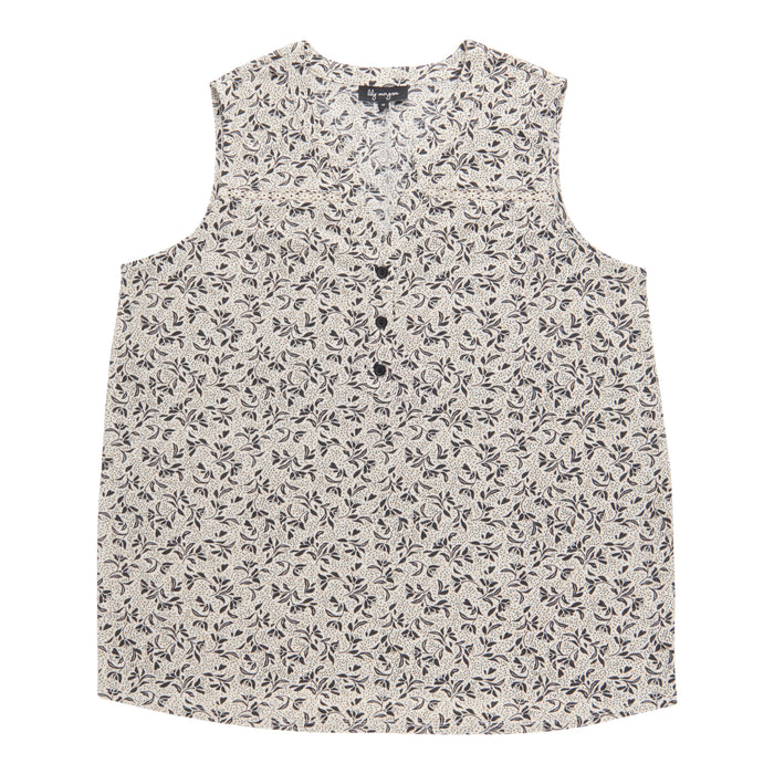 Camisole imprimée avec garniture en dentelle lily morgan taille plus pour femmes