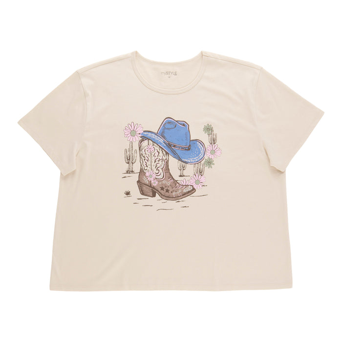 T-shirt à motif western mySTYLE taille plus pour femmes