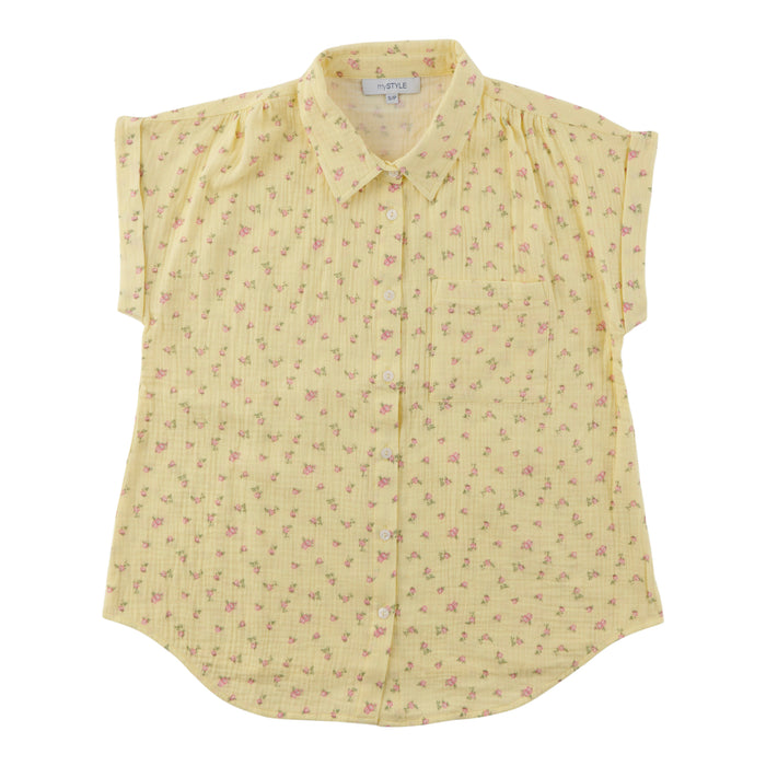 mySTYLE Women's Printed Tie Front Top
