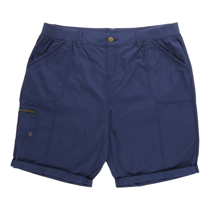 mySTYLE Women's Plus Poplin Bermuda Shorts