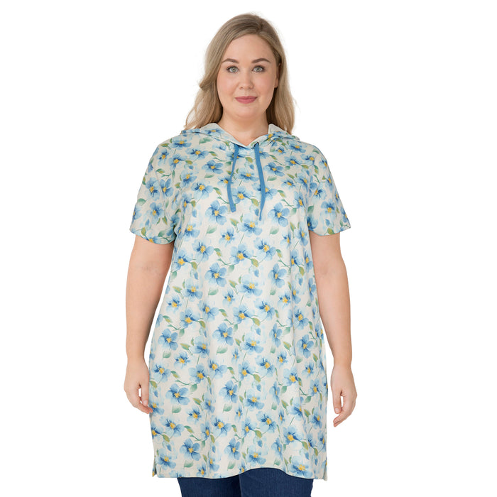 mySTYLE Women's Plus Hooded Tunic with Pockets