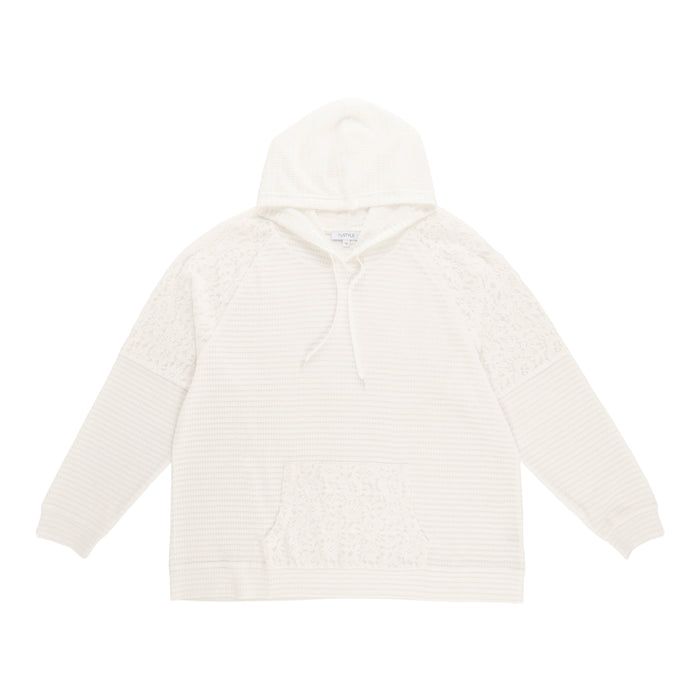 Chandail à capuchon avec garniture crochetée taille plus mySTYLE pour femmes