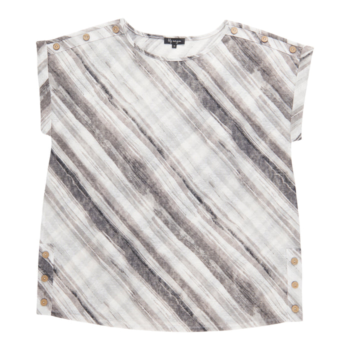 lily morgan Women's Plus Shoulder Button Top
