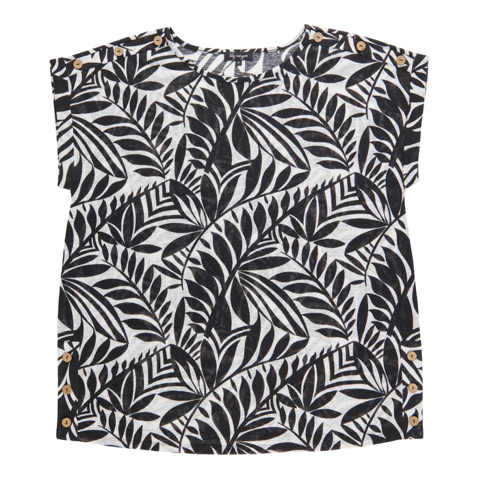 lily morgan Women's Plus Shoulder Button Top