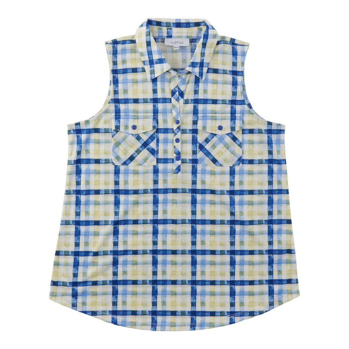 mySTYLE Women's Sleeveless Collared Top