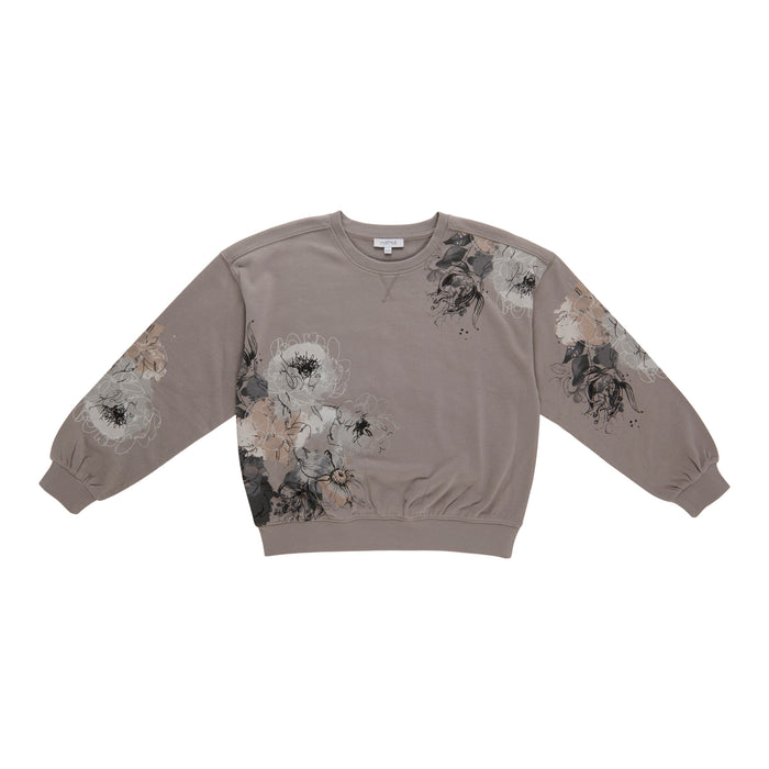 mySTYLE Women's French Terry Floral Top
