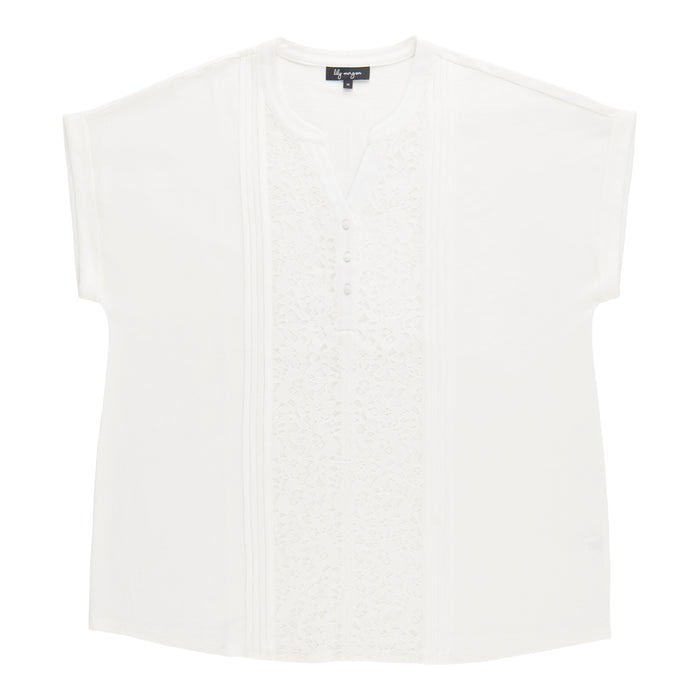 lily morgan Women's Plus Mandarin Collar Top