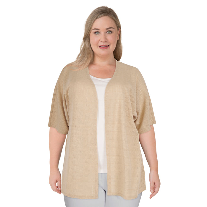 Cardigan crocheté taille plus lily morgan pour femmes