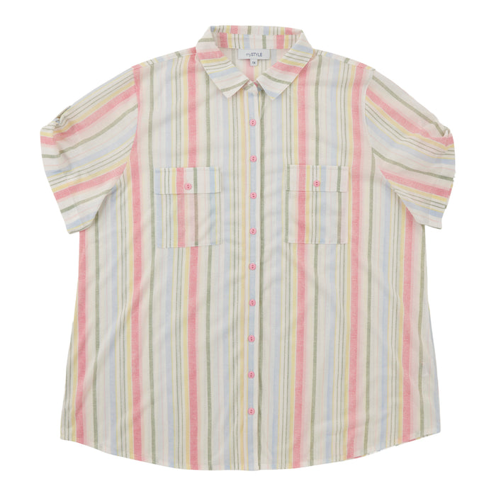 mySTYLE Women's Plus Printed Knit Shirt