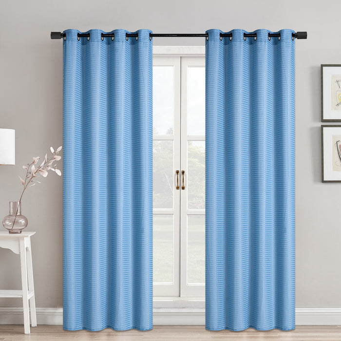 Rideau gaufré en jacquard avec œillets, 52 po x 84 po