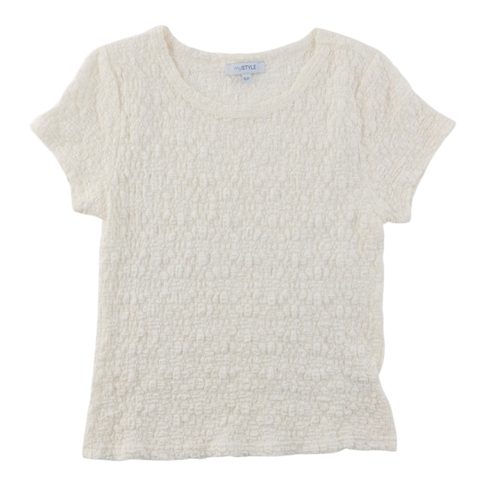 mySTYLE Women's Short Sleeve Textured Top
