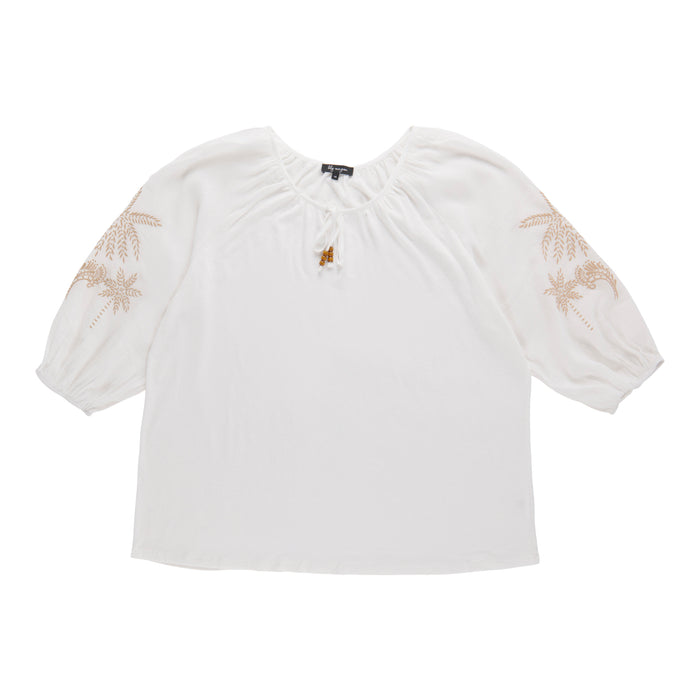 lily morgan Women's Plus Printed Top with Sleeve Detailing