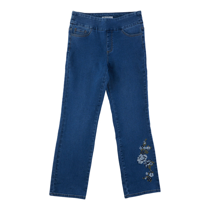 Women's Pull-On Embroidered Denim Pants