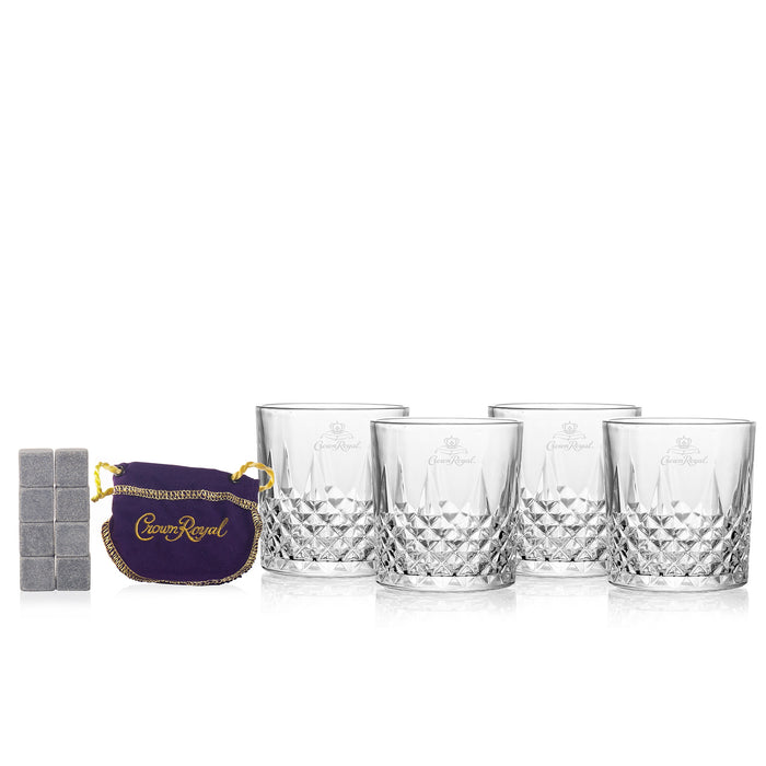 Crown Royal Whiskey Glass Set, 4 Pack