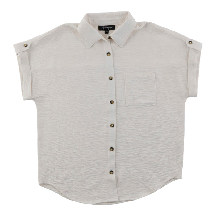 Blouse boutonnée à circulation d'air lily morgan pour femmes