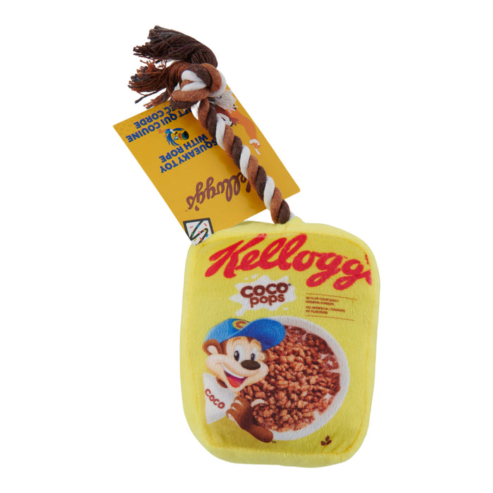 Coco Pops Squeaky Dog Toy with Rope