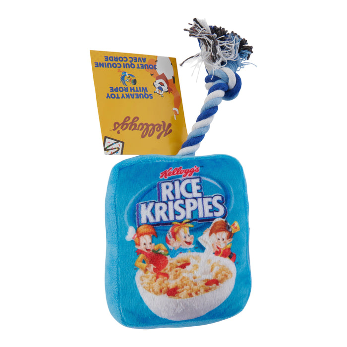 Jouet couineur avec corde Rice Krispies pour chiens