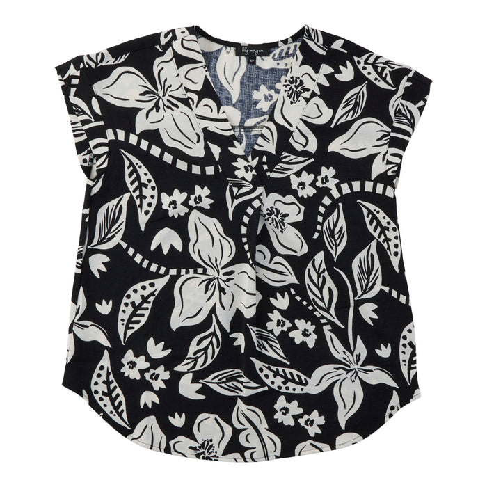 Blouse tissée à imprimé avec col en V lily morgan pour femmes