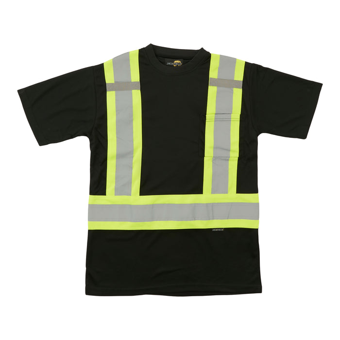 T-shirt à manches courtes haute visibilité Jackfield pour hommes, noir
