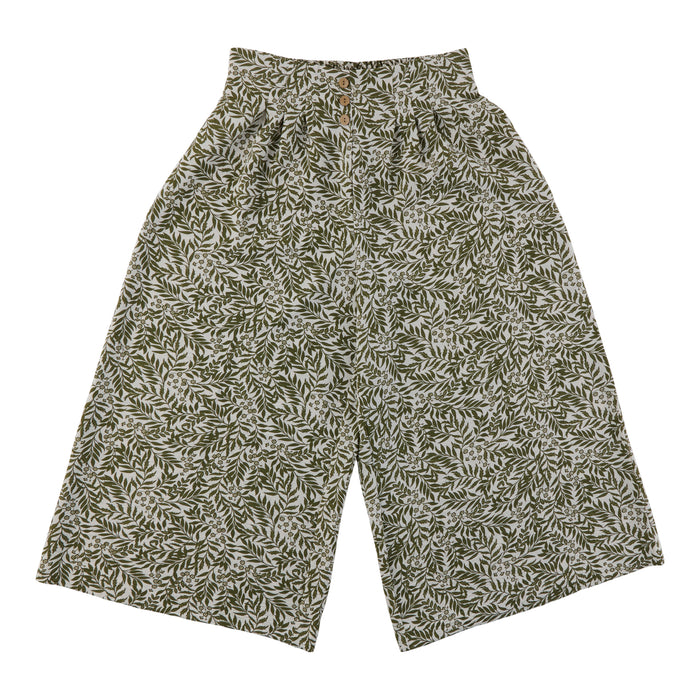 lily morgan Women's Printed Pleated Wide-Leg Cropped Pants