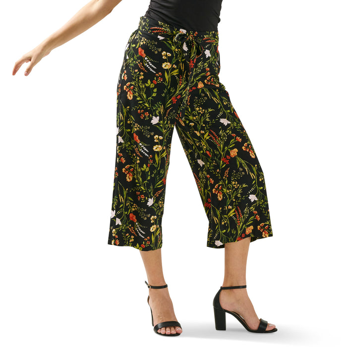 lily morgan Women's Printed Tie Front Pull-On Pants