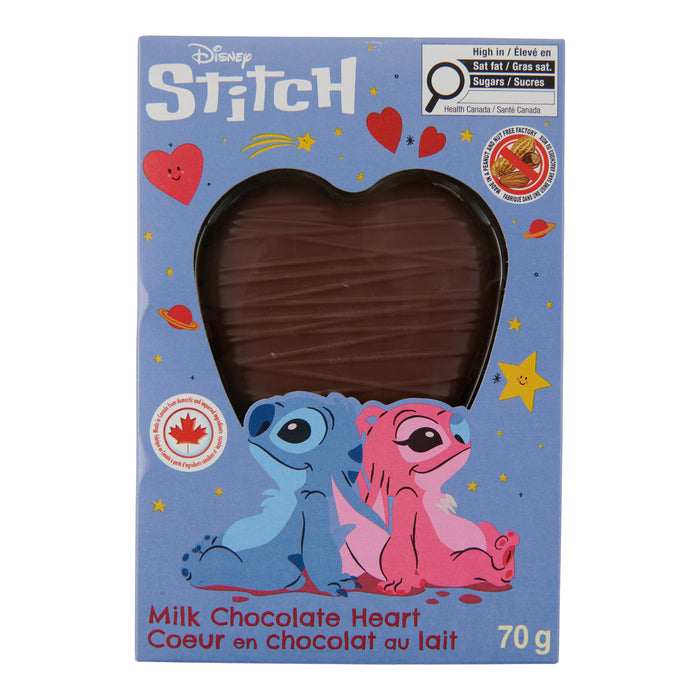 Disney Stitch Solid Milk Chocolate Heart, 70-g
