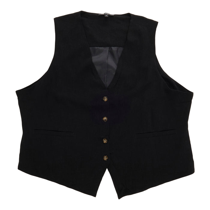 lily morgan Women's Plus Linen Blend Vest