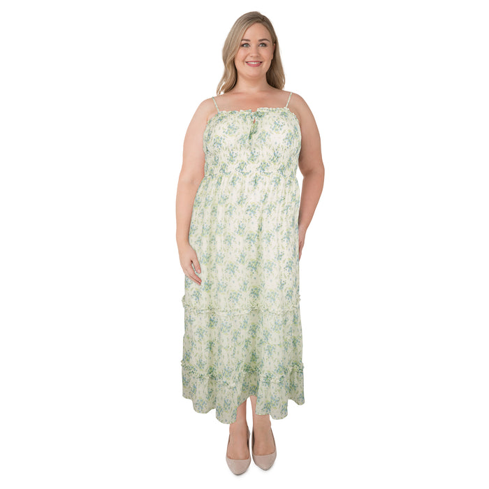lily morgan Women's Plus Tiered Midi Dress