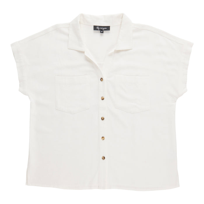 lily morgan Women's Linen Blend Blouse