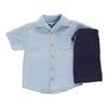 Ensemble en denim avec haut à manches courtes pour tout-petits, 2 pièces