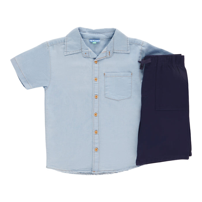 Boys' Short Sleeve Denim Set, 2-Piece