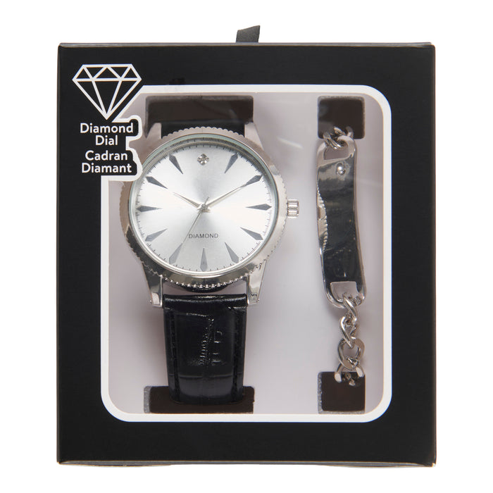 Ensemble bracelet et montre classique, 2 pièces, assortiment