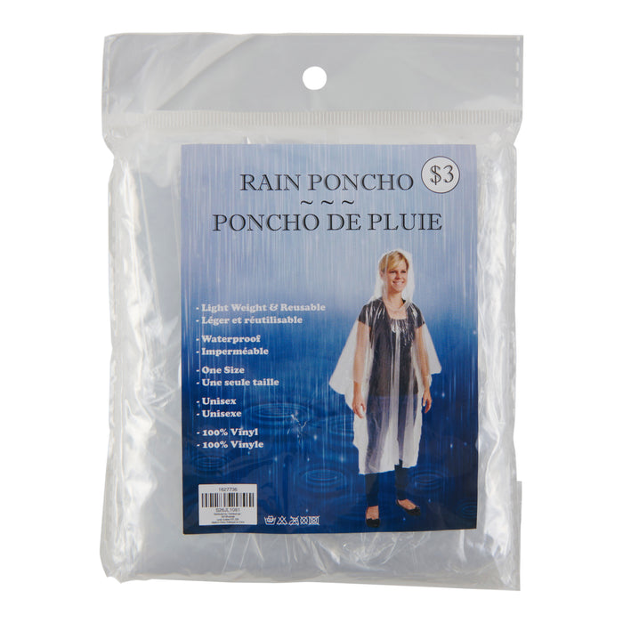 Poncho de pluie à capuchon pour adultes