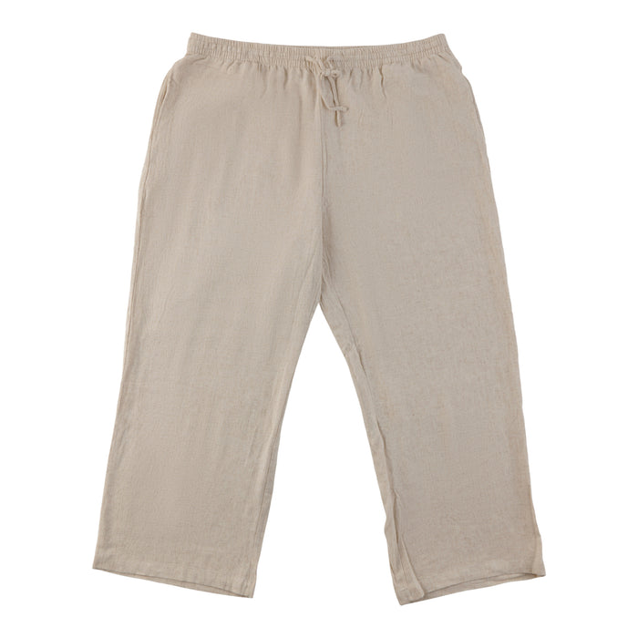 Pantalon en mélange de lin à jambe large de couleur unie lily morgan taille plus pour femmes
