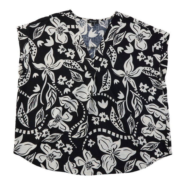 lily morgan Women's Plus Printed Woven Blouse