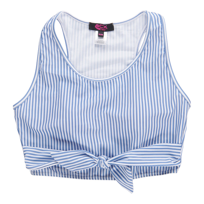 ACX Active Women's Striped Cropped Bikini Top