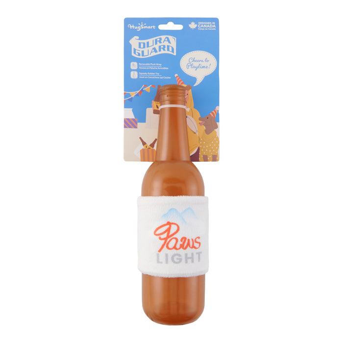 Jouet en caoutchouc pour chiens, bouteille de bière Paws Light