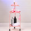 HomeStyles 3-Tier Vanity Cart, Pink, 12-in x 12-in x 26-in.
