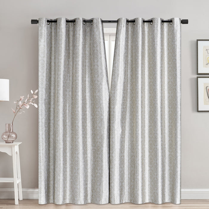 Blackout Faux Silk Magnetic Closure Curtain with Grommets, 52-in x 84-in.