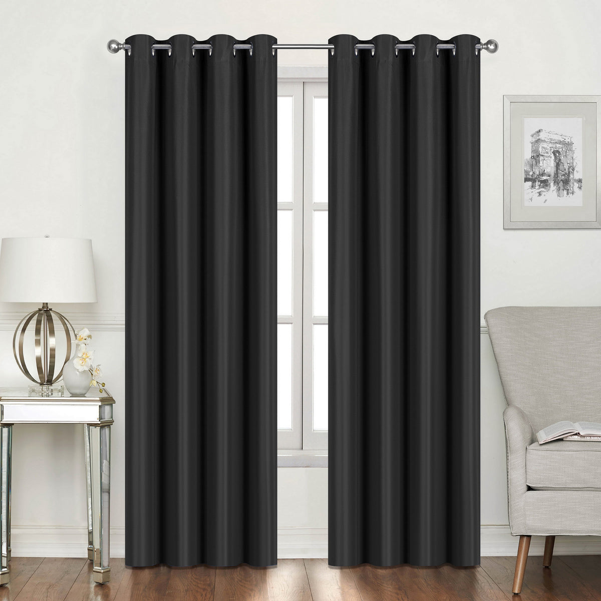 Room Darkening Faux Silk Curtain with Grommets, 52-in x 84-in. – Giant ...